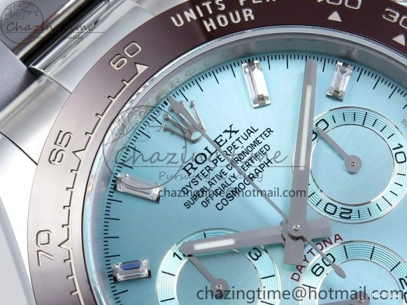 MiroTime 0225 SportInspired DAYTONA 116506 QF 1:1 BEST EDITION ICE BLUE DIAL CRYSTAL MARKERS ON SS BRACELET SH4130 V3 (GAIN WEIGHT) 1770